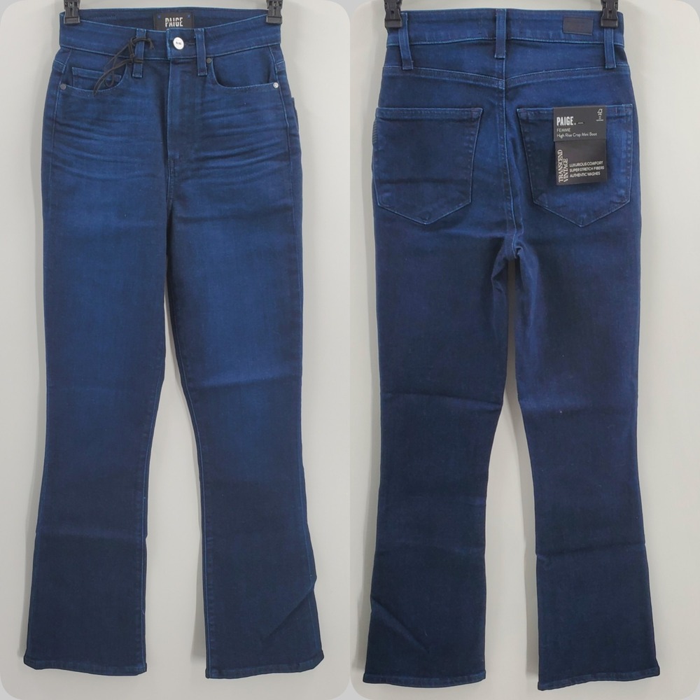 Women's PAIGE Femme High Rise Bootcut Jeans Size 24 NEW Lumiere Wash